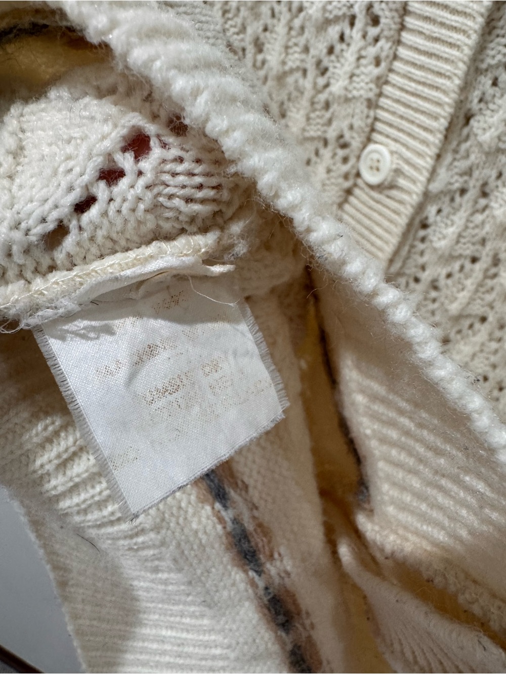 Vtg Size Medium It’s Pure Gould Knit Grandma Cardigan Cottagecore Dainty Floral - Picture 6 of 8